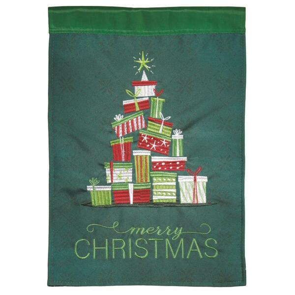Recinto 13 x 18 in. Christmas Tree Applique Garden Flag RE3467345